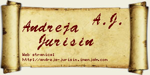 Andreja Jurišin vizit kartica